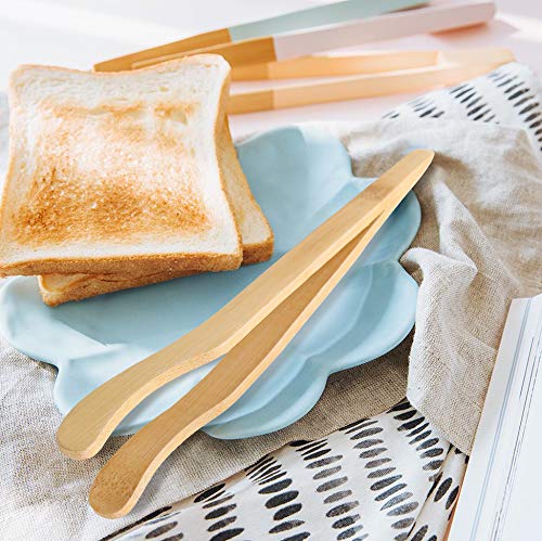 Hysagtek Bamboo Toast Tongs Wooden Tongs Bread Tongs Toaster Tongs Wood Tongs Bamboo Tongs Serving Tongs For Serving Cooking Toa