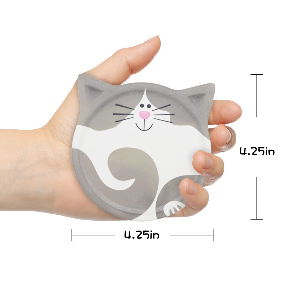 Funny Coasters For Drinks Absorbent, Cat Shaped Ceramic Coasters Set Of 4, Unique Gift Ideas For Cat Lovers, Bar Dining Table De