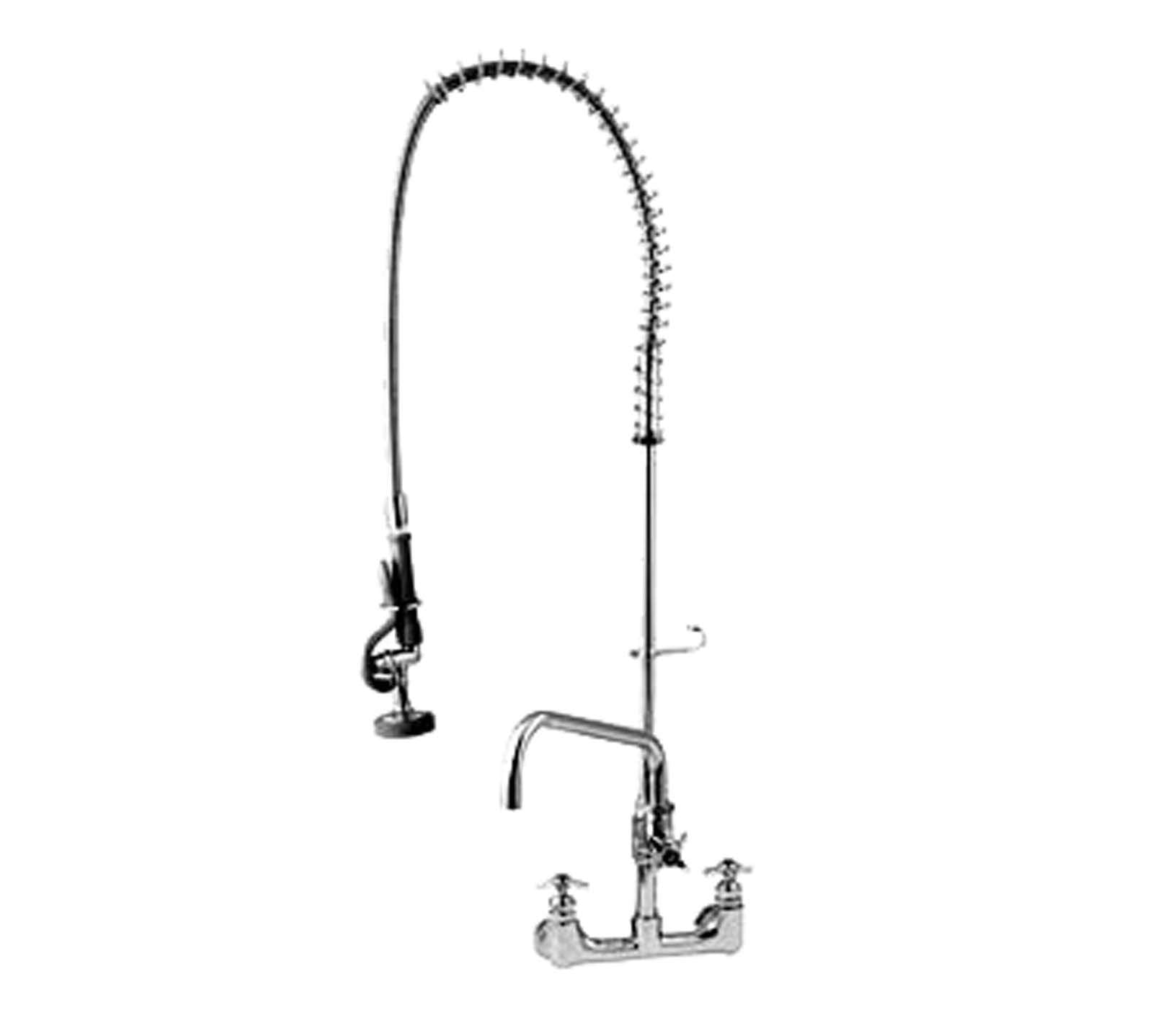 T&S Brass B-0287 Big-Flo Pre-Rinse Unit 8-Inch Wall Mount 12-Inch Add-On Faucet Spray Valve
