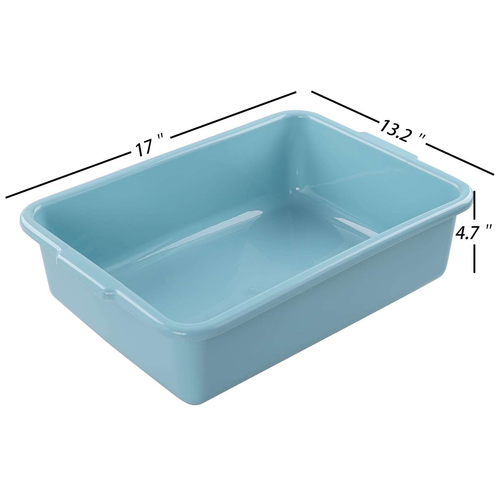 Inhouse 13 L Plastic Commercial Tote Box  Wash Tub Basin  4-Pack  Mint Green  F