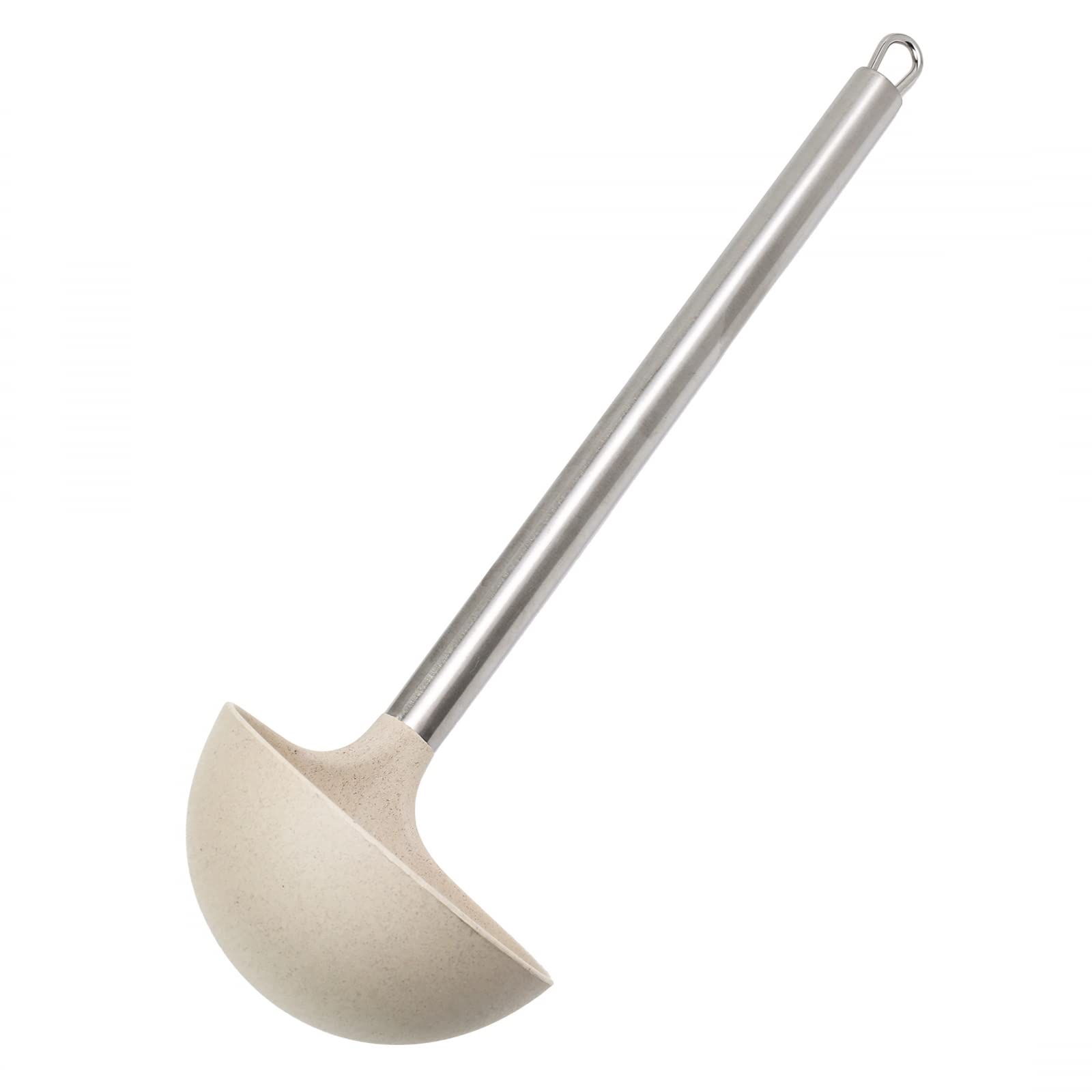 Beille Cream Wheat Straw Ladle with Stainless Steel Handle Kitchen Utensils, 13 Inch