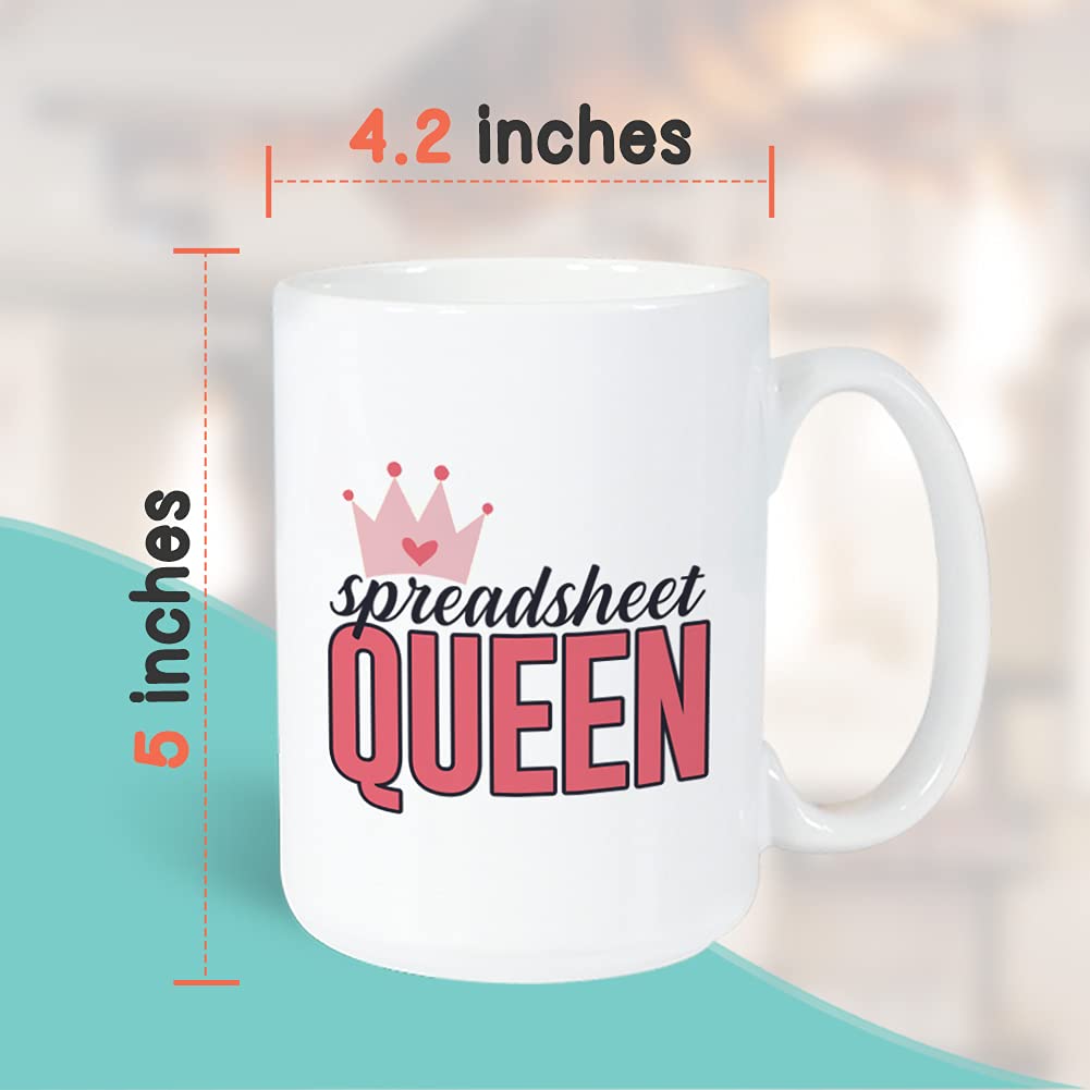 Bubble Hugs Accountant Coffee Mug 15 Oz, Spreadsheet Queen Funny Gift Idea For Auditor Accounting Students Cpa Tax Coworker Boss
