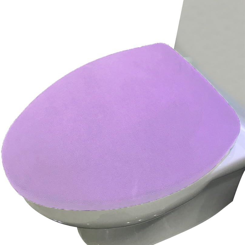 Madeals Microfiber Toilet Lid Cover Soft and Absorbent, Comfortable Bathroom Toilet Lid Cover Seat Fits Most Size Toilet Lids fo