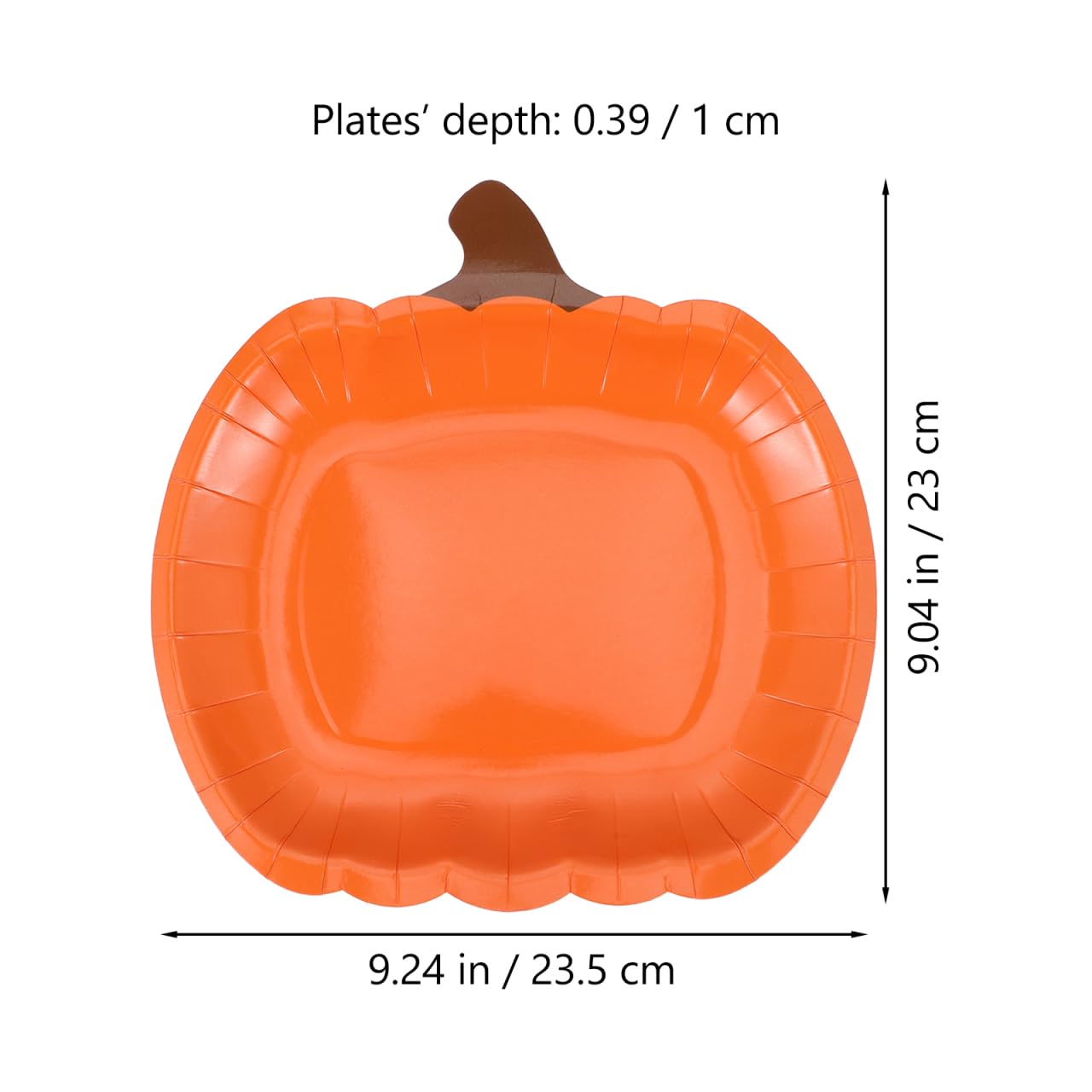 GLEAVI Halloween Pumpkin Paper Plates: 20pcs 9 Inch Orange Pumpkin Plates Disposable for Cake Dessert for Halloween Thanksgiving