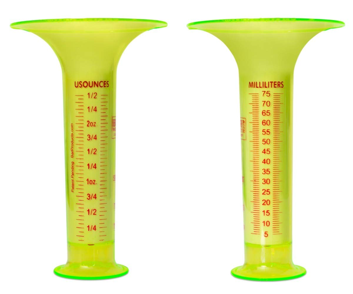 CYPRESS SUNRISE Liquid Measuring Tool - 1 Oz Shot Line, Up to 2.5 Oz, Neon Green, Fits in Shaker Tin, Model 8541911188