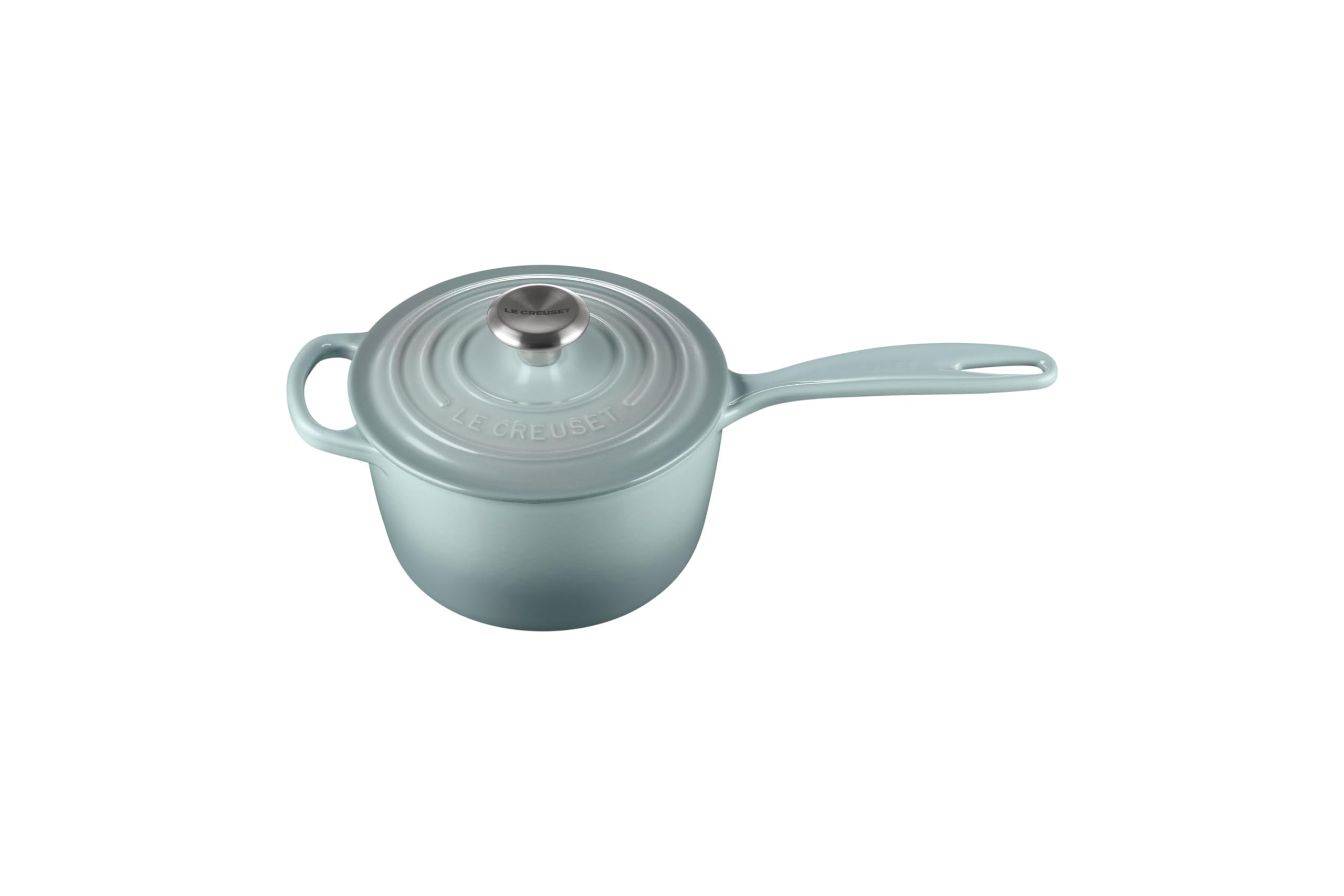 Le Creuset Enameled Cast Iron Signature Saucepan, 1.75 qt., Sea Salt