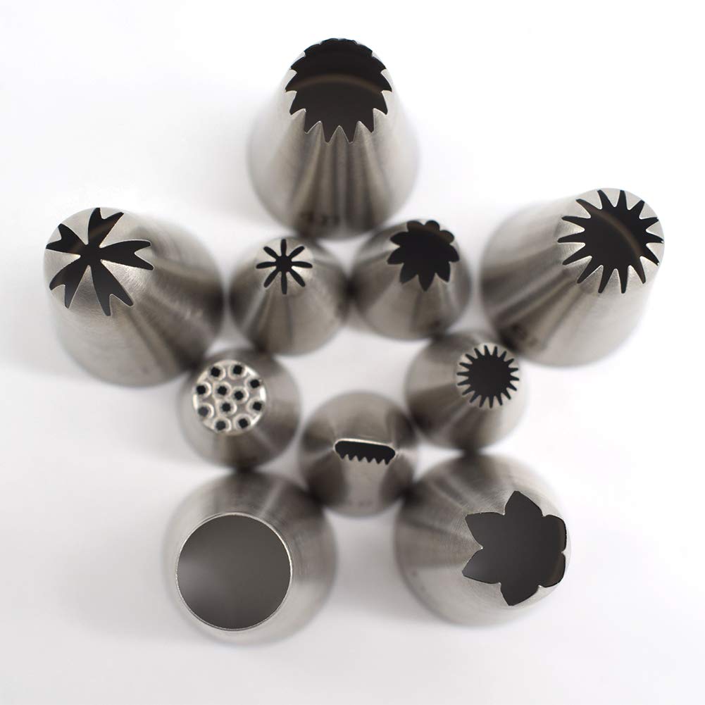 10 Pcs Stainless Steel Seamless Icing Nozzles Large Nozzle Nozzle Cake Decorating Tools