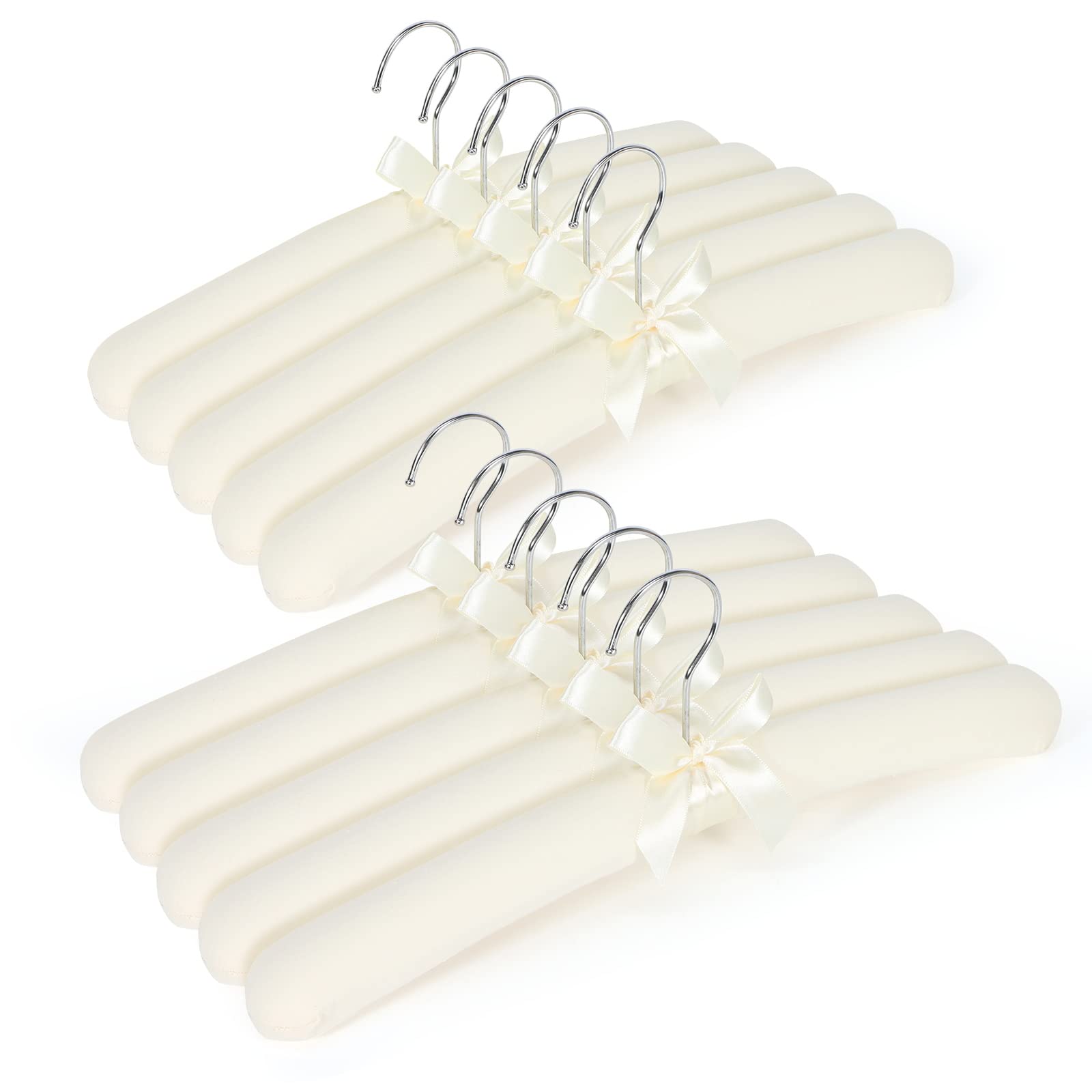 Padded Clothing Hangers - Premium Fabric Hangers For Coat, Sweater, Wedding Dress, Bride, Closet - Upgraded Heavy Duty Sweater C