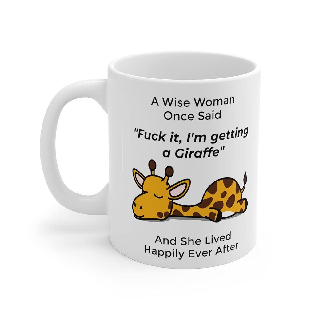 Funny Giraffe Gifts For Women Giraffes Lovers Mom Mug Birthday Gift Mother 'S Day 2024 Christmas Fun Wise Woman Once Said Coffee
