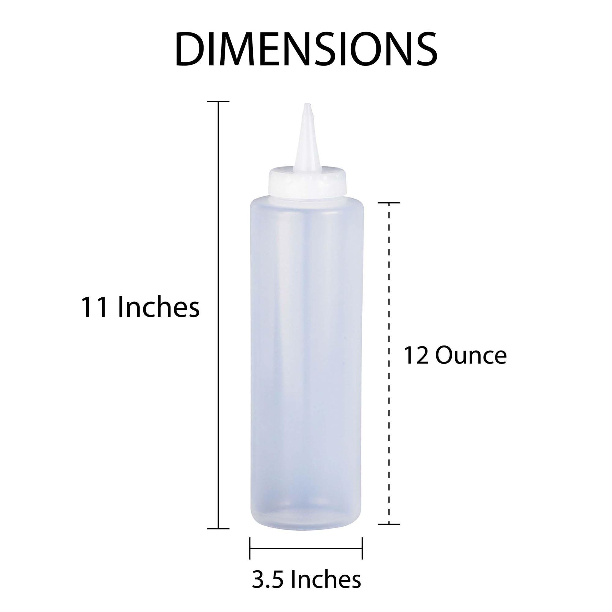 Hic Kitchen Refillable Squeeze Bottle With Nozzle Caps, Clear, Bpa Free, 12-Ounce