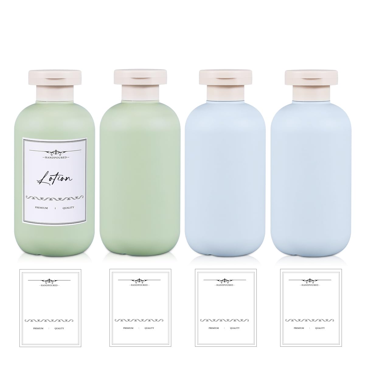 Umetass 10 Oz Plastic Travel Shampoo Bottles, Refillable Flip Cap Squeeze Bottles For Toiletries, Large Leakage-Proof Travel Sha