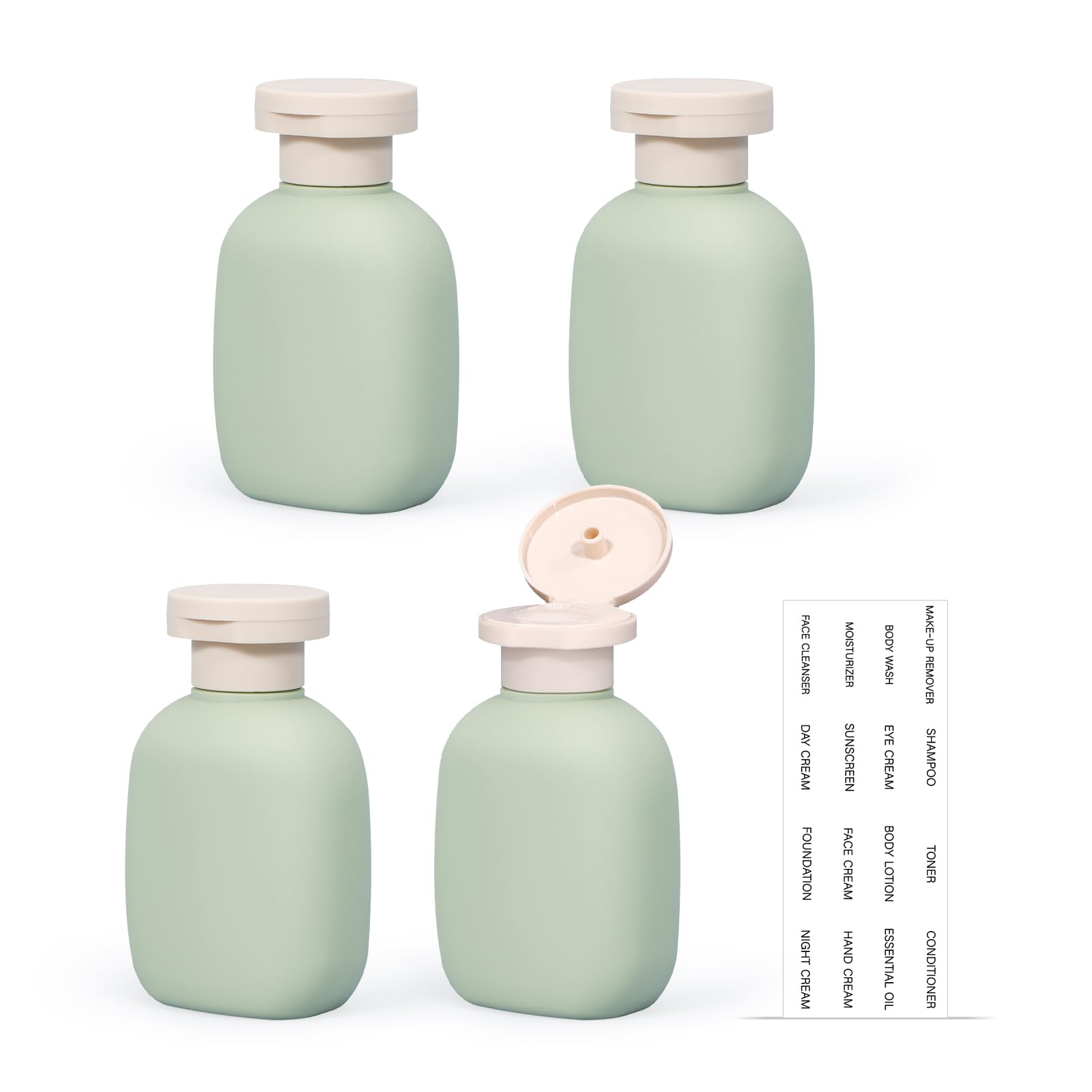 Umetass 3.4 Oz Small Plastic Travel Shampoo Bottles, Empty Plastic Squeeze Bottles With Flip Cap For Toiletries, Leakage-Proof T