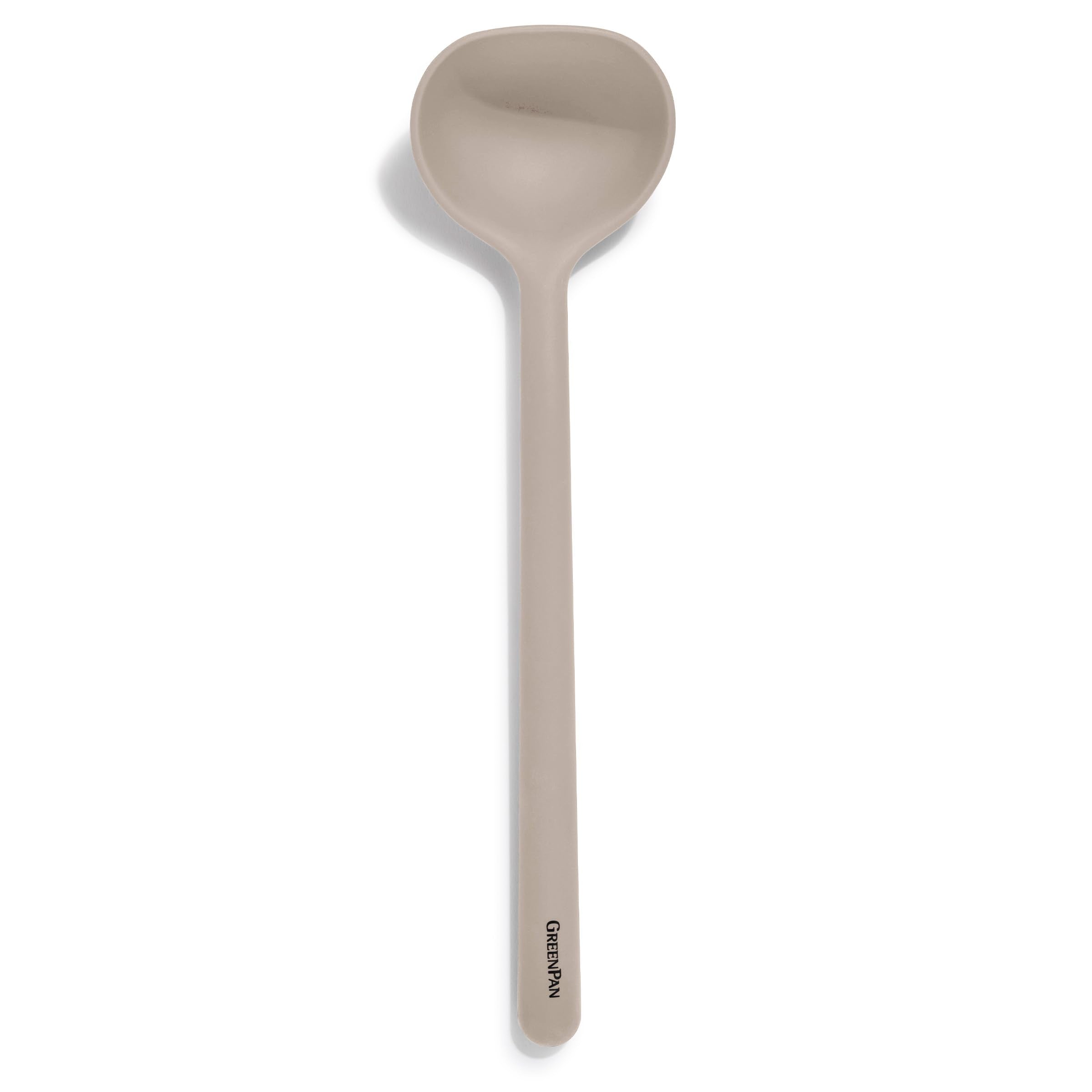 GreenPan Silicone Ladle, Soup Mixing Stirring Serving, Cooking Kitchen Utensil, Flexible Rubber Nonstick Cookware, Rigid Steel C
