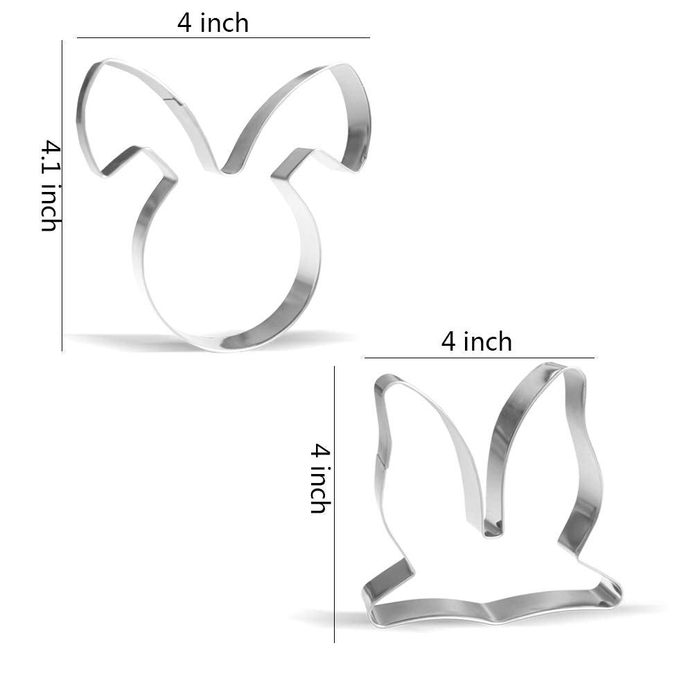 Easter Bunny Rabbit Cookie Cutter Set - 5 Piece - Stainless Steel