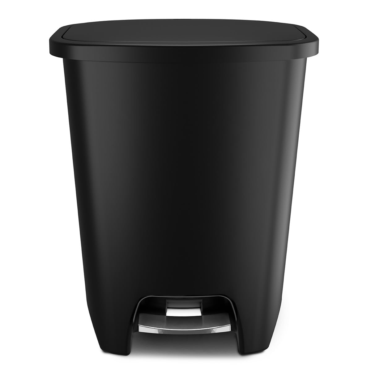 Glad 20 Gallon Trash Can - Plastic Kitchen Waste Bin With Odor Protection Of Lid, Premium Stainless Steel Step On Foot Pedal And