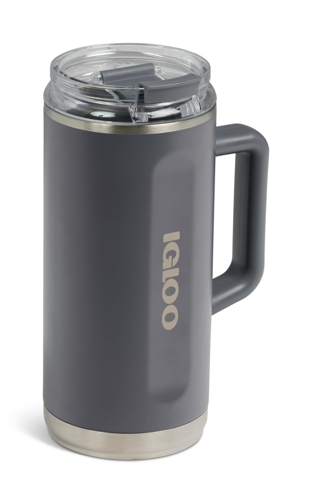 Igloo, 36 oz Tumbler with Handle, Reusable Travel Mug, Stainless Steel Insulated Hydration Cup for Hot & Cold Beverages, Carboni
