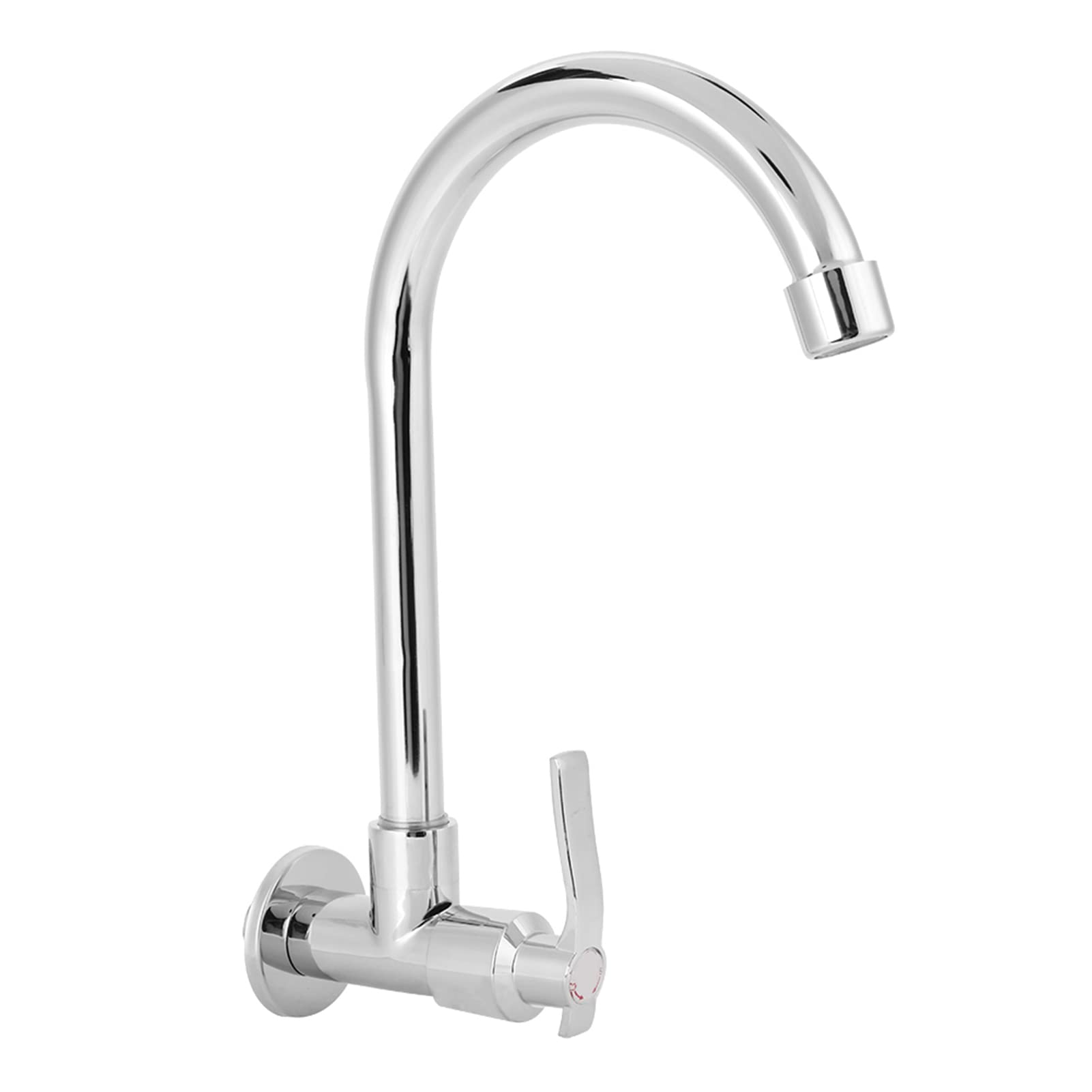 Aunmas Kitchen Faucet, Water Sink Faucet Single-Tube Cold Wall-Mounted, 360 Rotatable G1/2Inch Water Kitchen Tap Without Hose, C