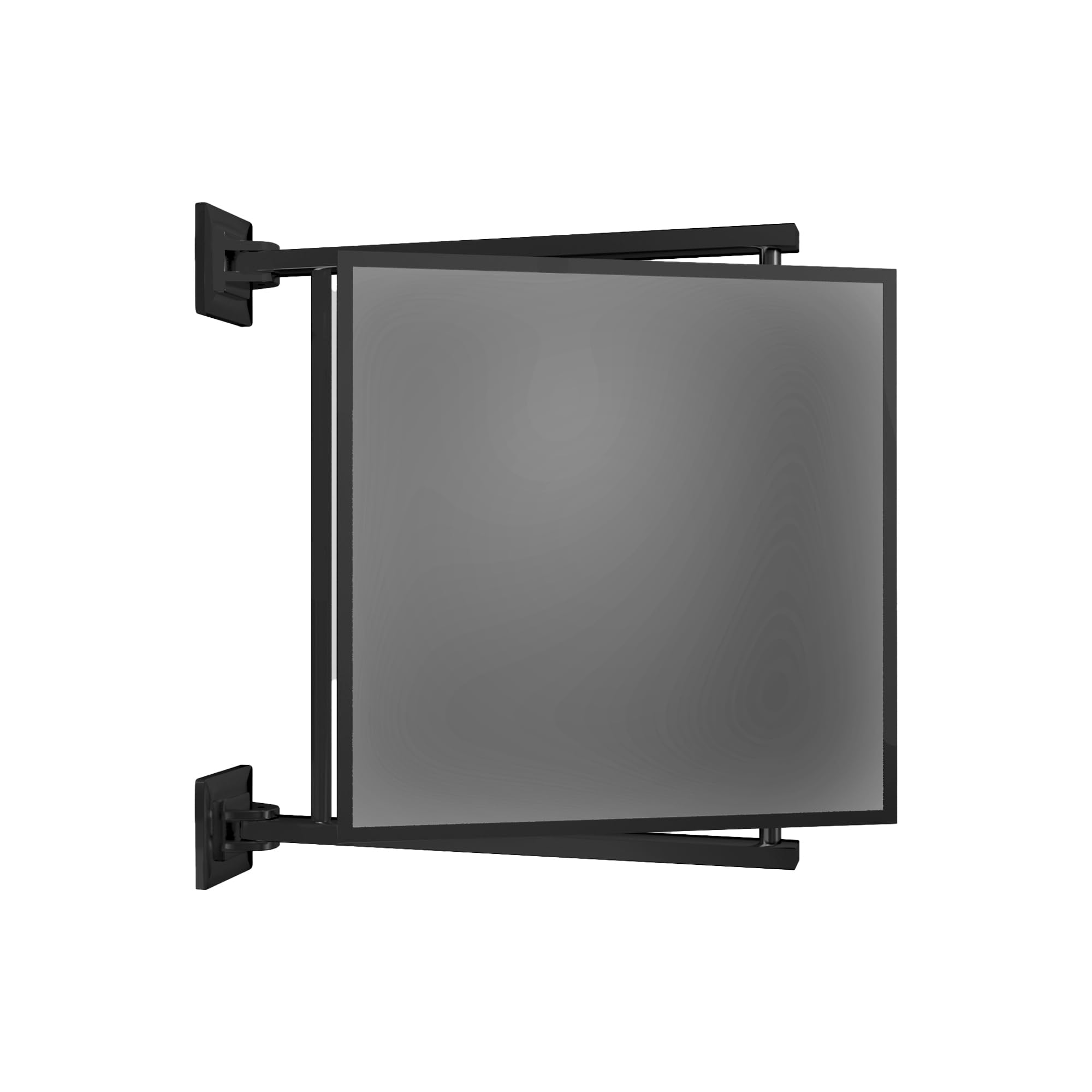 BRIXWELL Pivot-N-Vue Double Hinged Mirror Square, Tubular Steel with Silver Brazed Joints, Matte Black Finish, 11 Width x 11 Hei