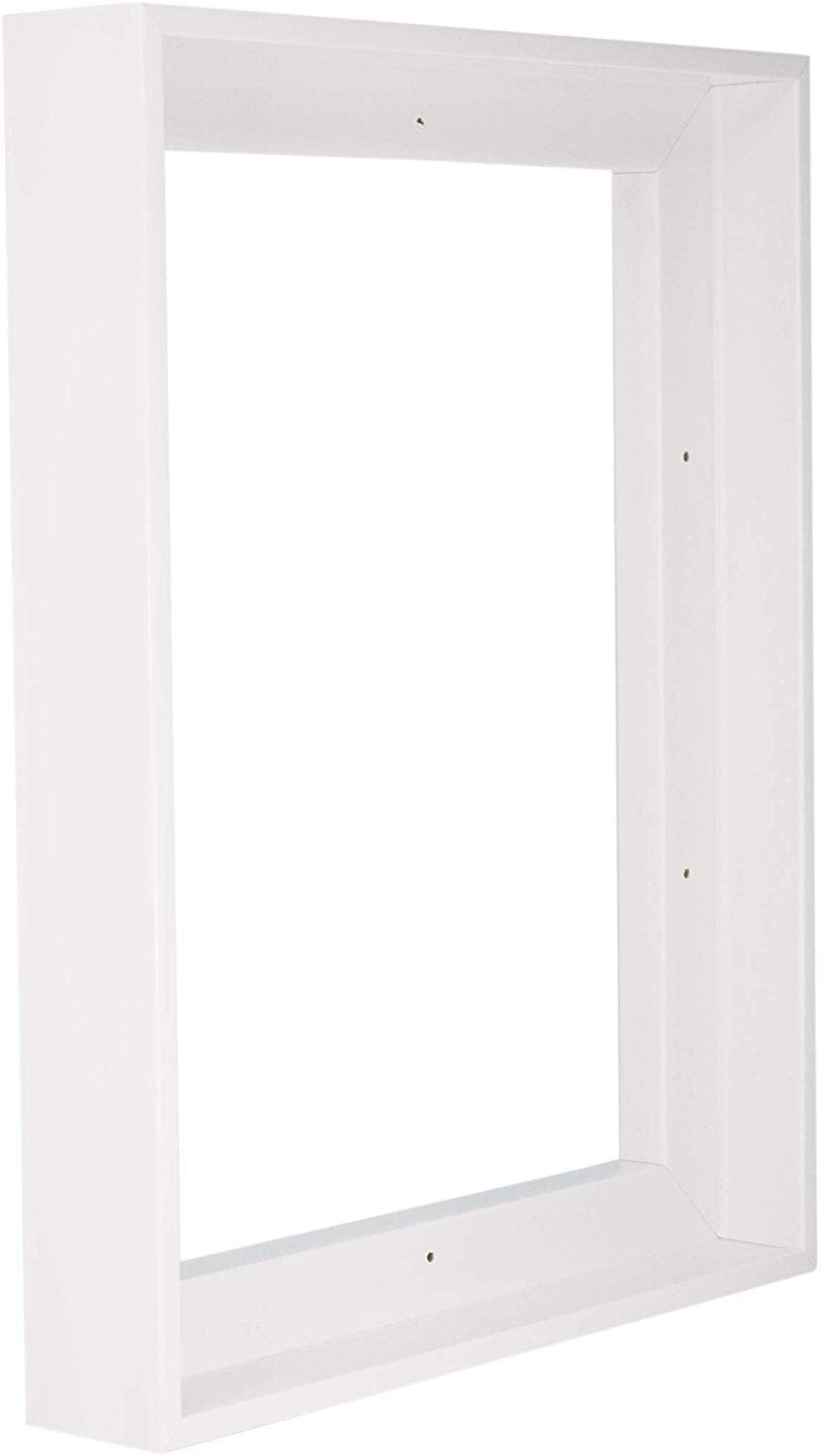 Canvas Floating Frame, Picture Wall Art Painting Frame For Finished Canvas Painting 1-1/4 Deep Picture Art Wall Decor. (White, 2