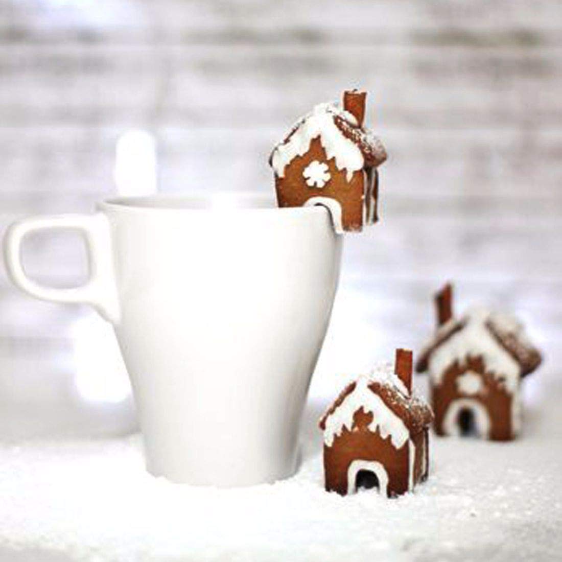 Zavaca 3 Pcs Stainless Steel Christmas Mini House Mold Gingerbread Cookie Cutter Set Cupcake Chocolate House (Small)