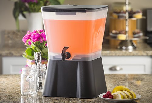 Tablecraft H953 3-Gallon Beverage Dispenser Black And Clear