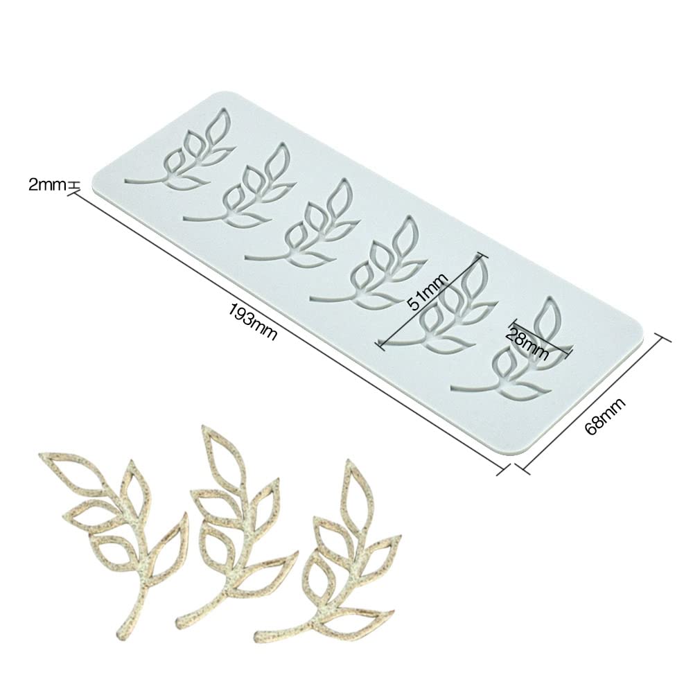 Fondant Silicone Moulds Tropical Leaves Silicone Imprint Mat Gum Paste Press Mold For Cake Chocolate Cupcake Decorating Cake Top