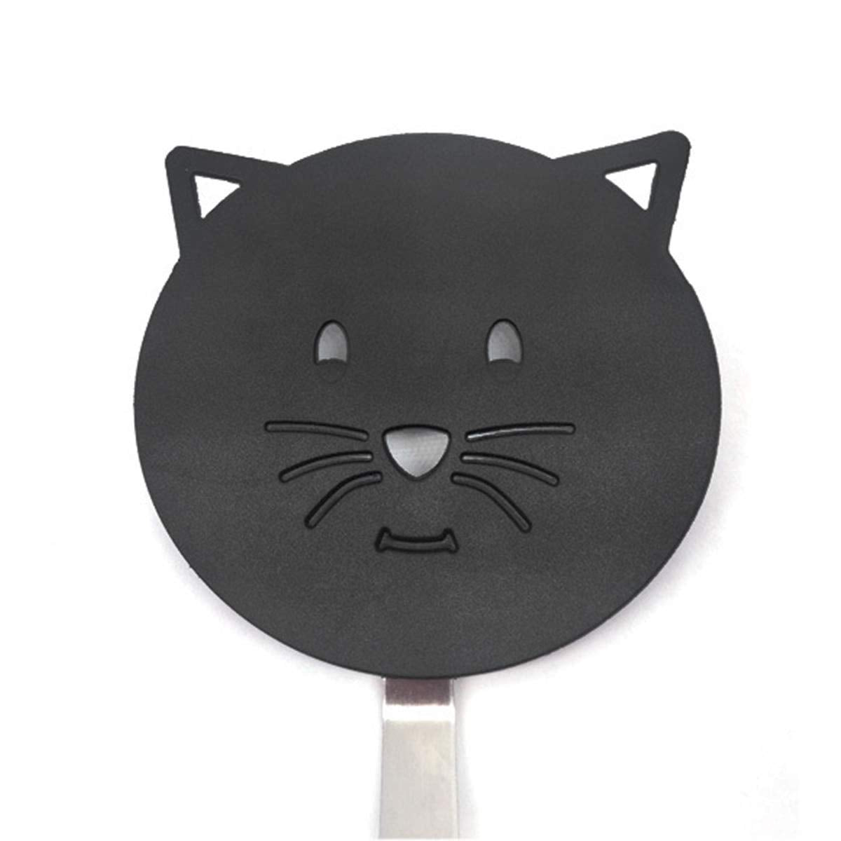 Goodfeer Nylon Turner Cute Cat Shape Small Heat Resistant Wok Spatula For Non Stick Cookware With Stainless Steel Bracket For Co