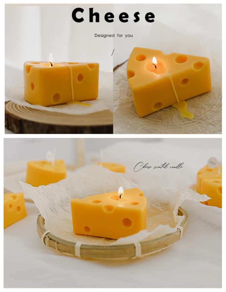 2PACK Cheese Shaped Scented Candle, Aroma Soy Wax Decorative Candlefor Photo Prop Birthday Wedding Holiday Party Gift,for Medita