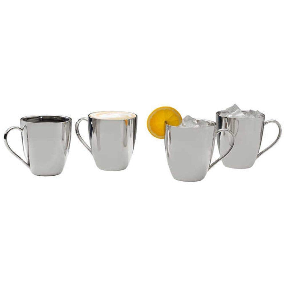 Double Wall Stainless Steel Set Of 4 Mugs