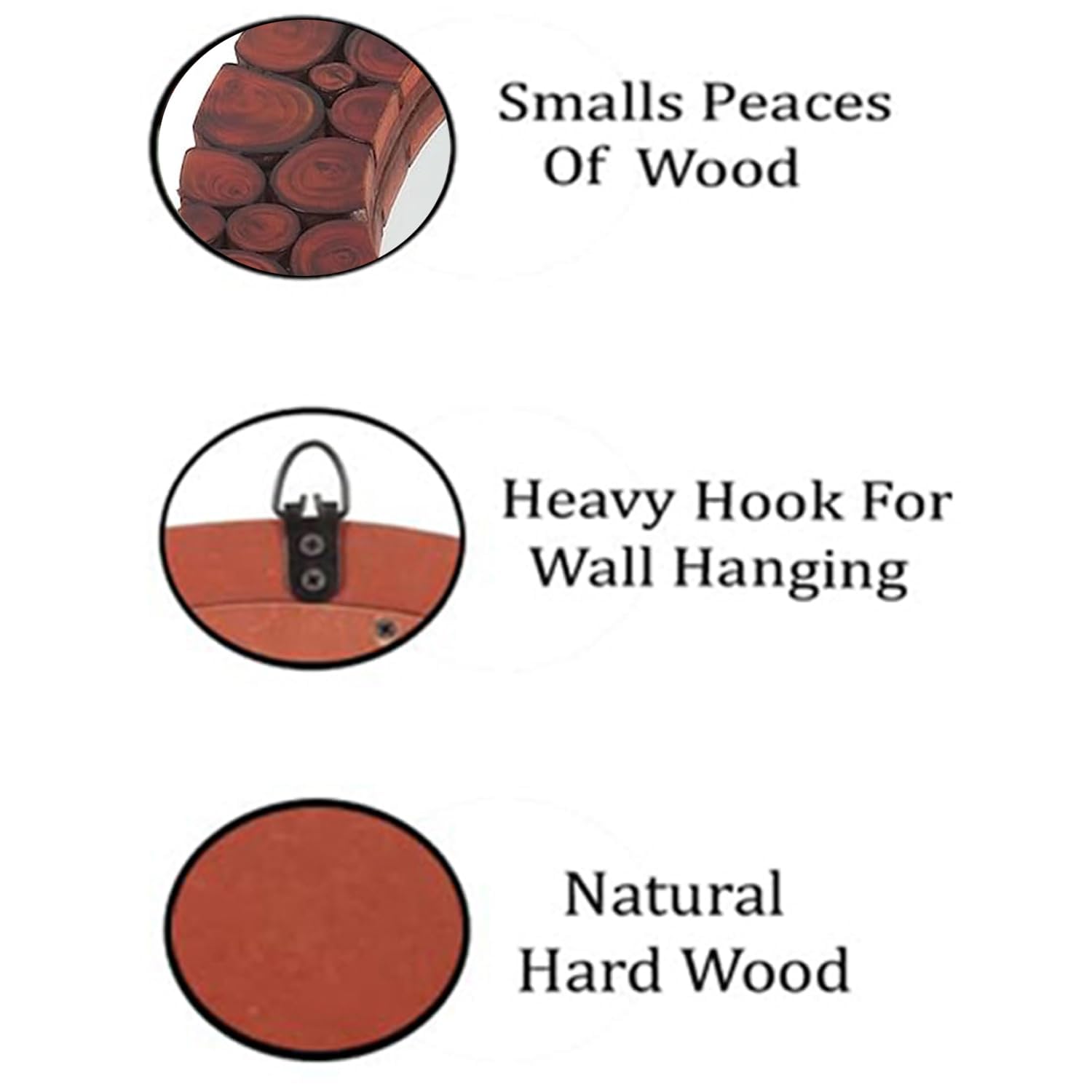 Sra Home Deco Handmade Wooden Antique Frame Round Wall-Mounted Mirror, Mirror For Bedroom, Bathroom, Living Room, Wall Basin, St