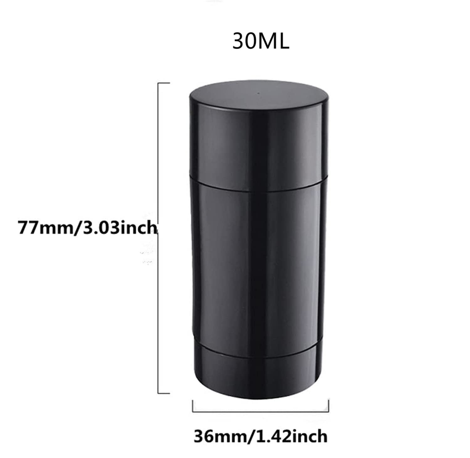 Minsily 10 Pcs 30Ml Empty Round Deodorant Containers Twist Up Filling Stick 1 Oz Deodorant Container Black Lip Balm Tube Refilla