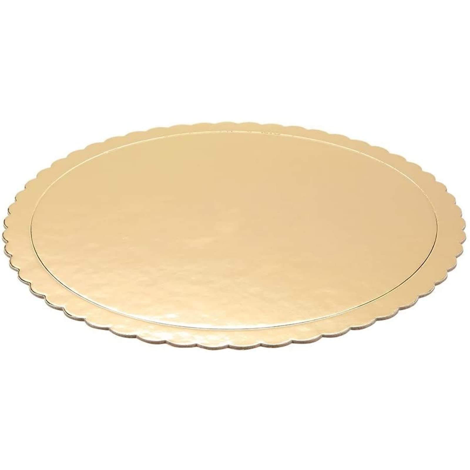 Juvale 12-Pack 10 Inch Round Cake Board, Gold Scalloped Cake Boards For Weddings, Birthdays, Baking And Desserts, Grease-Proof P