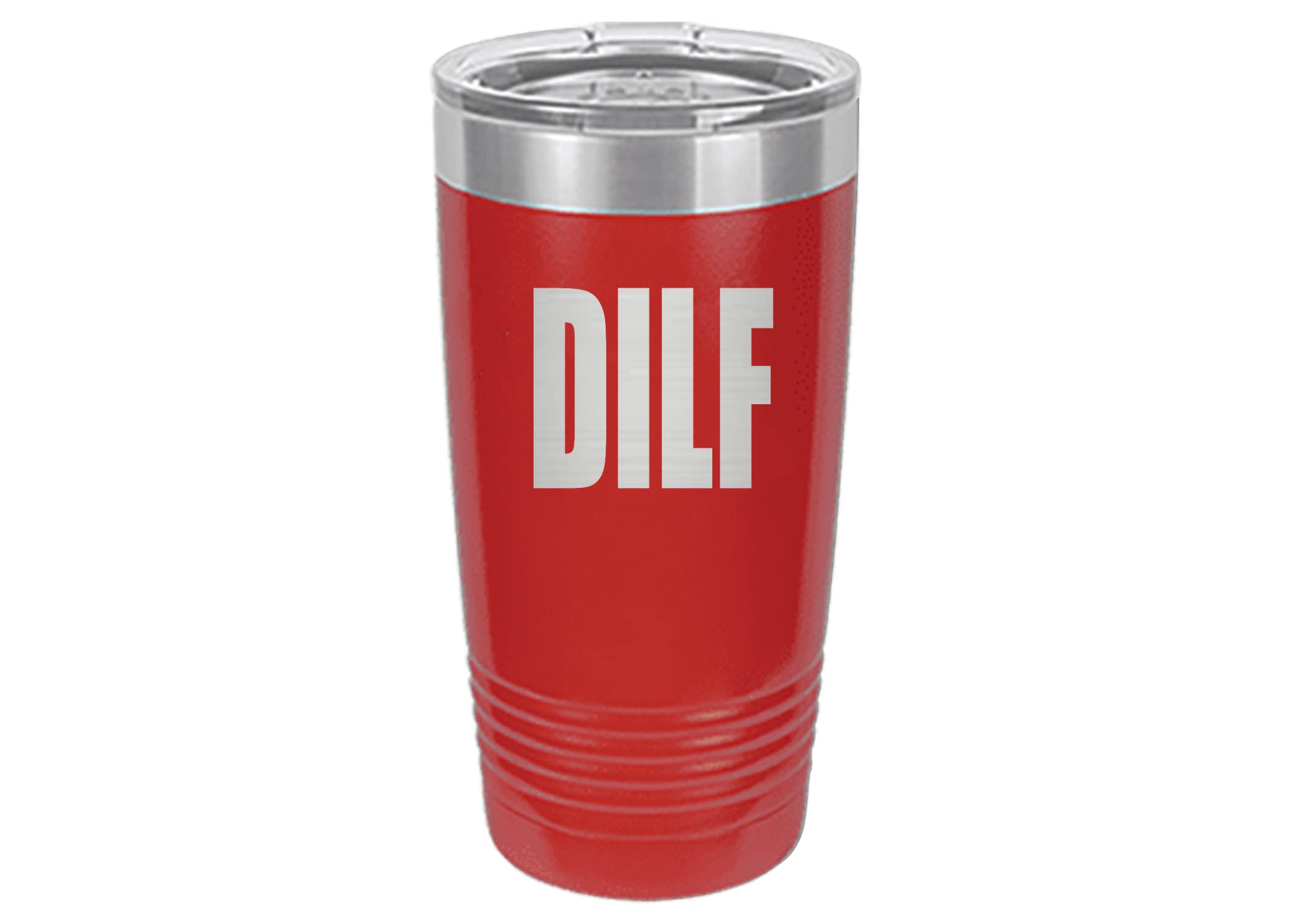 Rogue River Tactical Funny Dilf 20 Oz. Travel Tumbler Mug Cup W/Lid Sarcastic Work Gift For Him Dad Husband Father'S Day (Red)