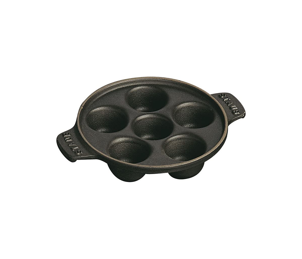 Staub Cast Iron 5.75-Inch Escargot Dish With 6 Holes - Matte Black, Made In France