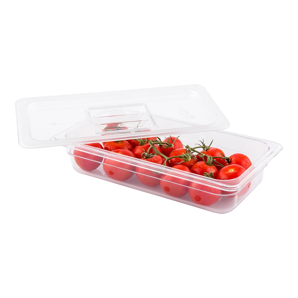 Restaurantware Met Lux 2.5 Inch Deep Food Pans,1 1/3 Size Commercial Food Storage Container-Freezer-Safe,Break-Resistant,Clear P