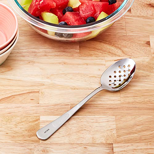 Mercer Culinary 7-8 Inch, Silver Plating Spoon, Perforated Bowl, 7 7-8-Inch, 7 7-8''