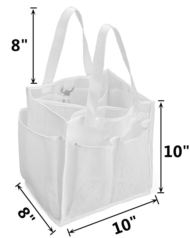 Alyer Mesh Shower Caddy Basket,Large Shower Bag Tote,Hanging Bath Toiletry Organizer With 1 Big Separated Inner Compartment And
