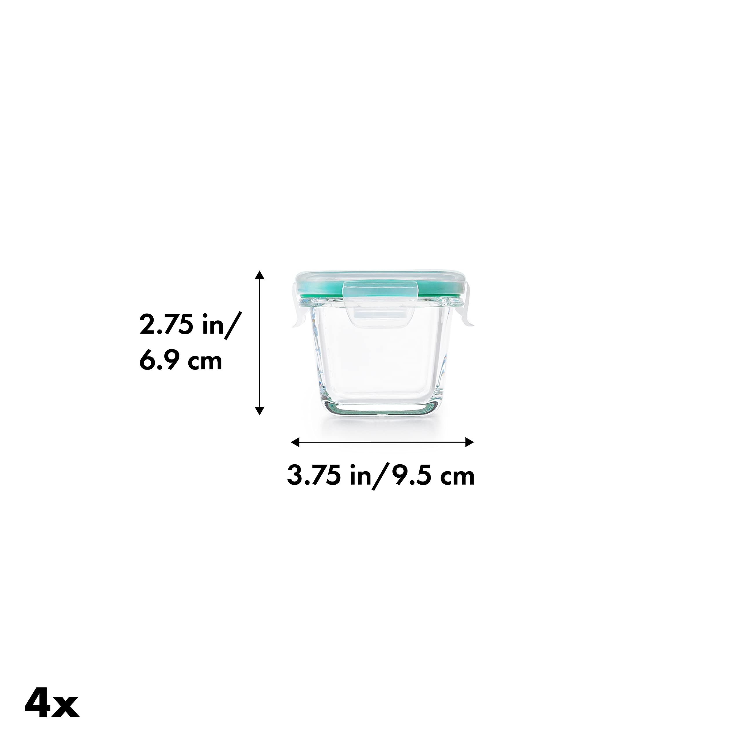 Oxo Good Grips 4-Piece Smart Seal Leakproof Mini Glass Container Set