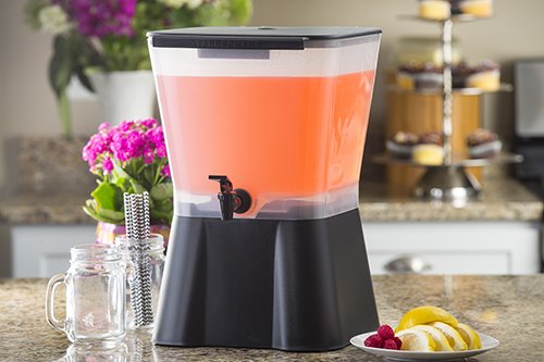 Tablecraft H953 3-Gallon Beverage Dispenser Black And Clear