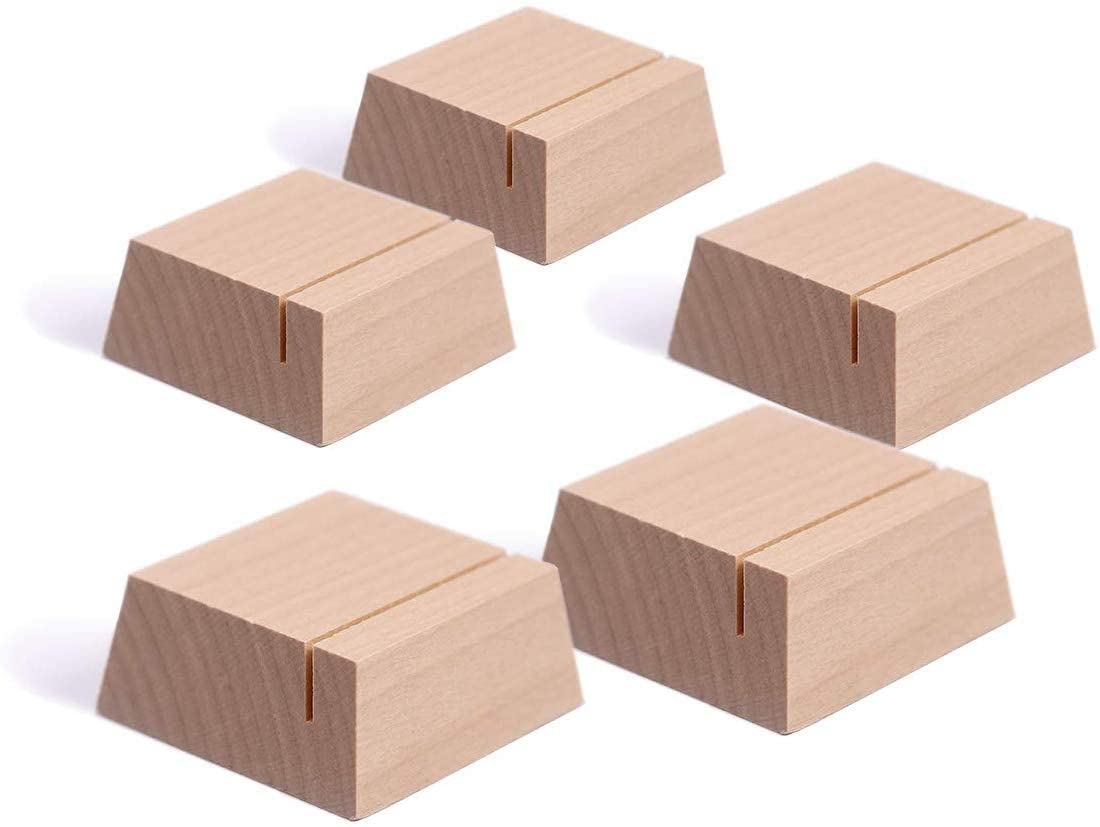 Uniqooo Elegant Birch Wood Stand |1.2Mm Slot, For Wedding Table Number Sign, Place Card Holder, Photo Display Stand, Small | For
