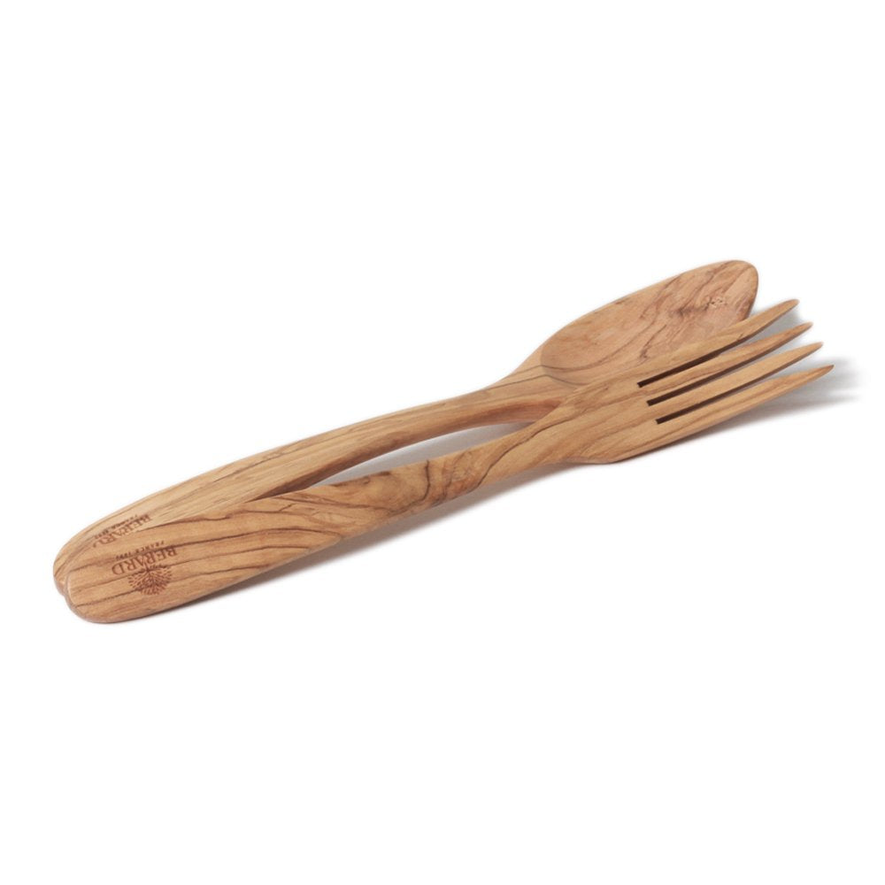 Berard 02774 French Olive-Wood Handcrafted Salad-Server Set, 12 Inch