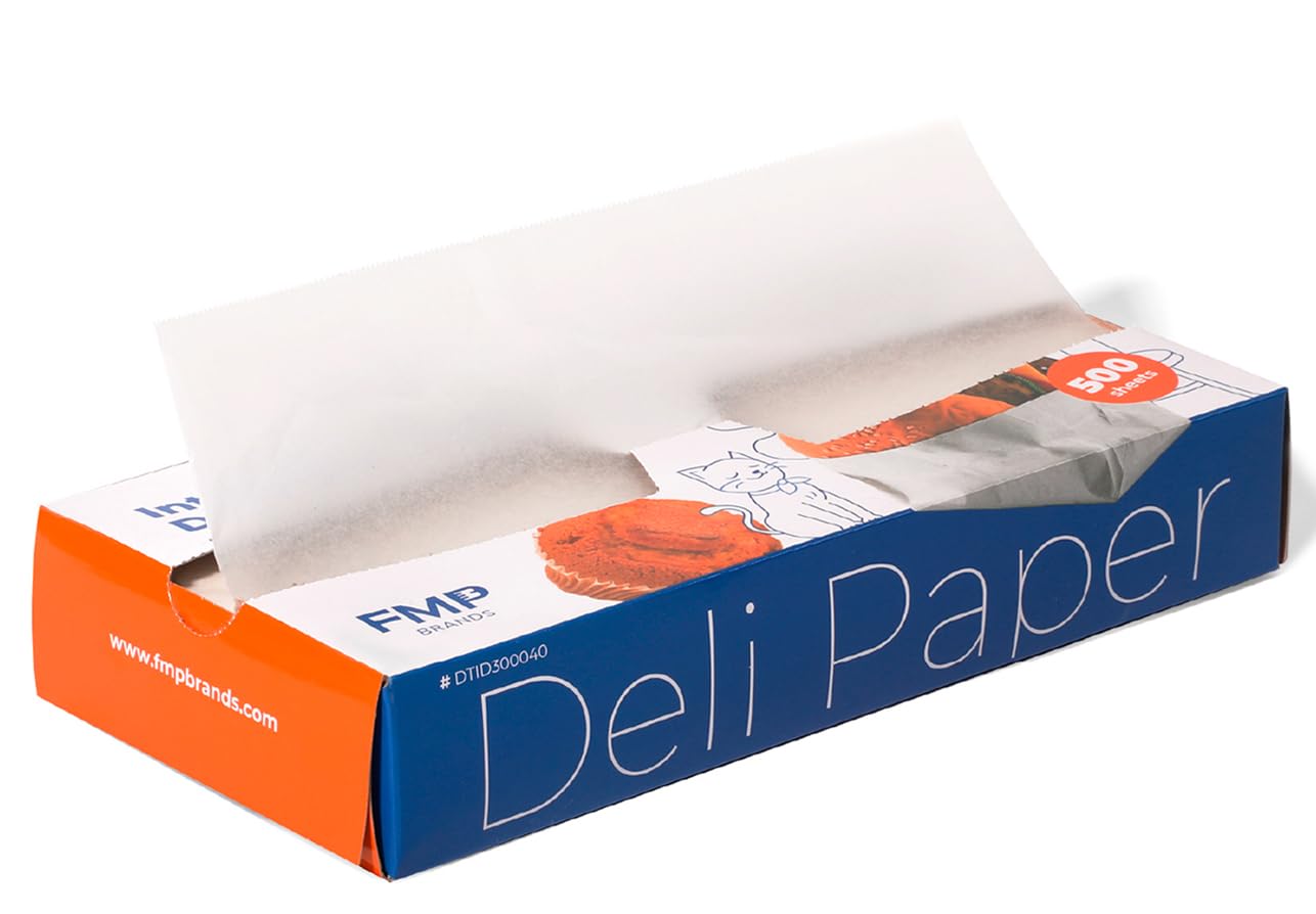 Fit Meal Prep [500 Pack] 12 x 10.75 Wax Paper Sheets for Food, Interfolded Precut Deli Pop Up Grease-Proof Sandwich Paper Wraps,