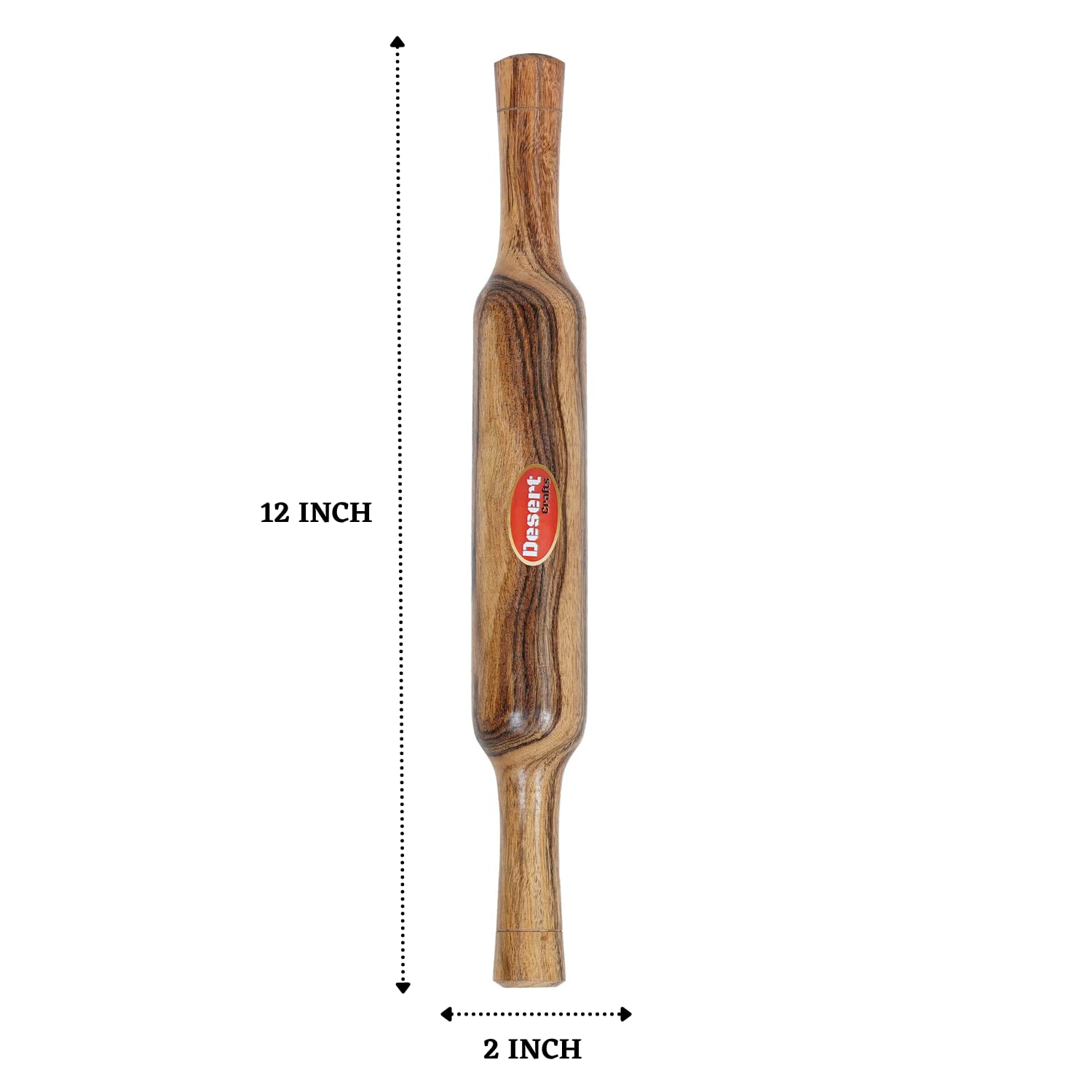 Desert Crafts 10 Inch White Marble Chakla And Polpat 12 Inch Wooden Belan For Home & Kitchen (10 Inch White Marble)