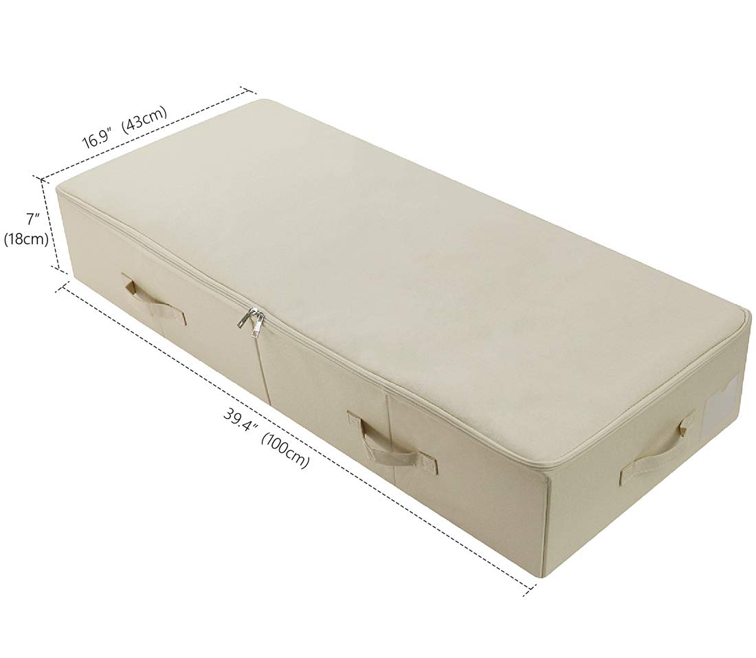 iwill CREATE PRO Pack of 2, 39.4'' Large Size Folding Underbed Storage Organizer Boxes with Lid, Folding & Washable, 6 Handles o