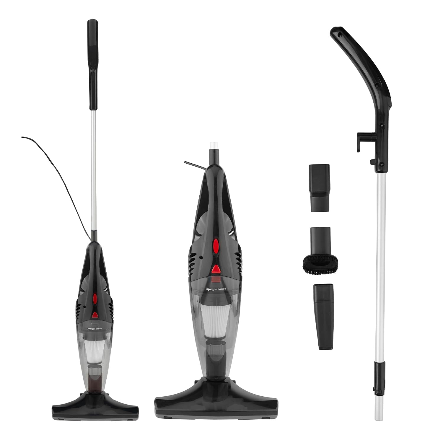 Amazon Basics - 2-In-1 Convertible Stick Vacuum Cleaner | 600W | 5 Attachments Included | Bagless Washable Filter, Strong Suctio