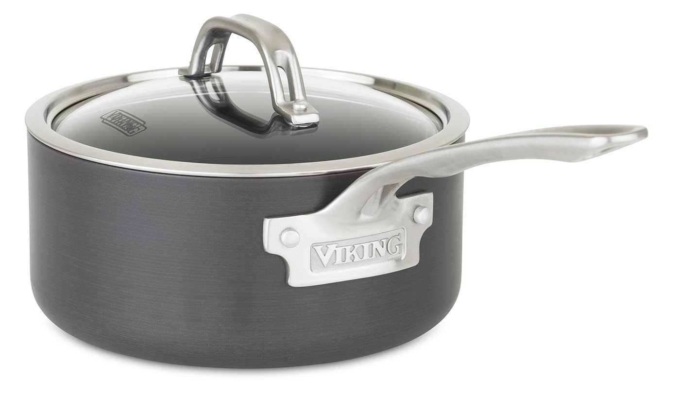 Viking Hard Anodized Nonstick Saucepan | 3-Quart, Gray