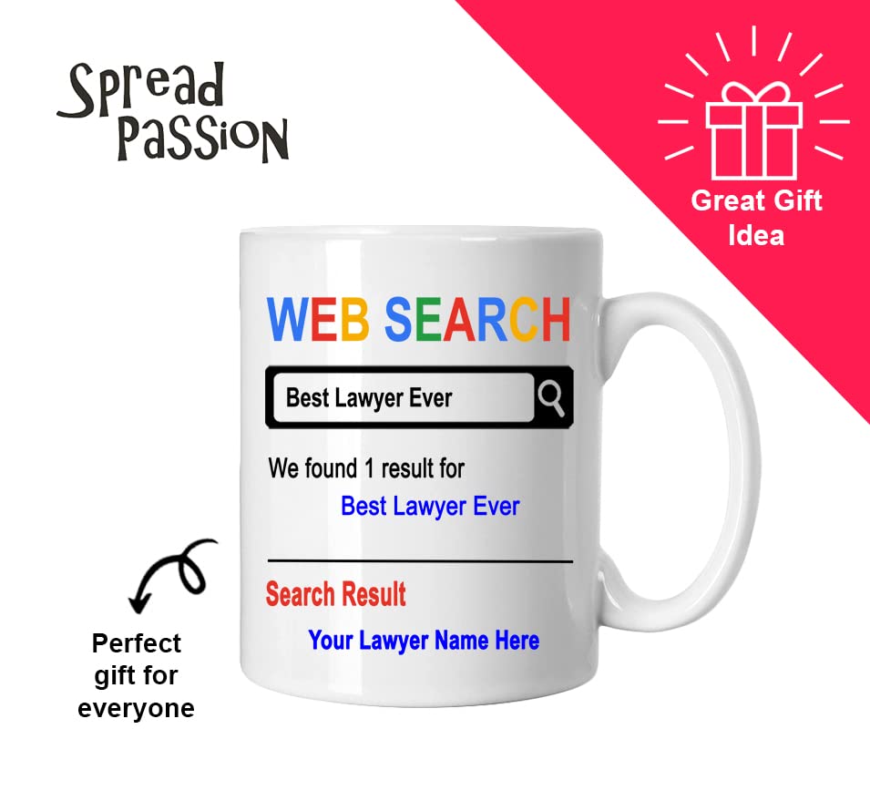 Spreadpassion Personalized Mug, Best Lawyer Ever, Gift For Lawyer, Birthday Christmas Basket Gift Idea, Custom Lawyer Mug