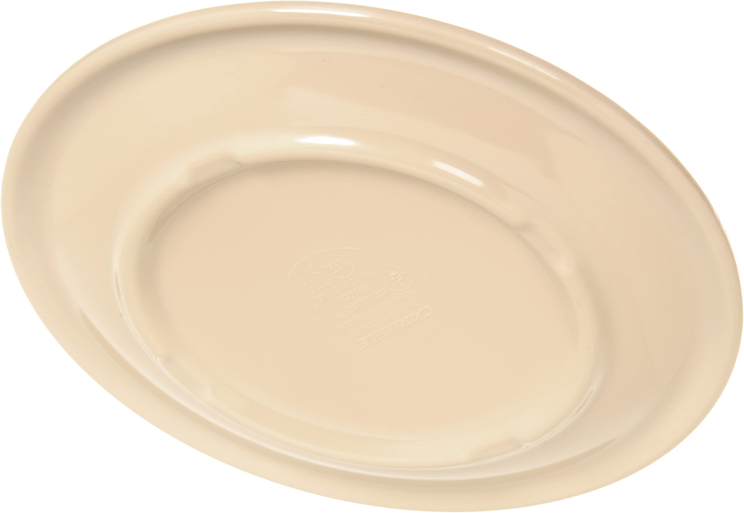 Carlisle Foodservice Products Kingline Reusable Plastic Plate Dessert Plate For Home And Restaurant, Melamine, 6.5 Inches, Tan