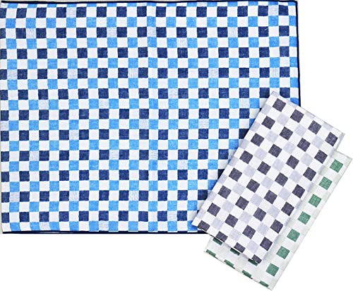 Mikura Double Gauze Tenugui, Japanese Towel, Ichimatsu (Green)