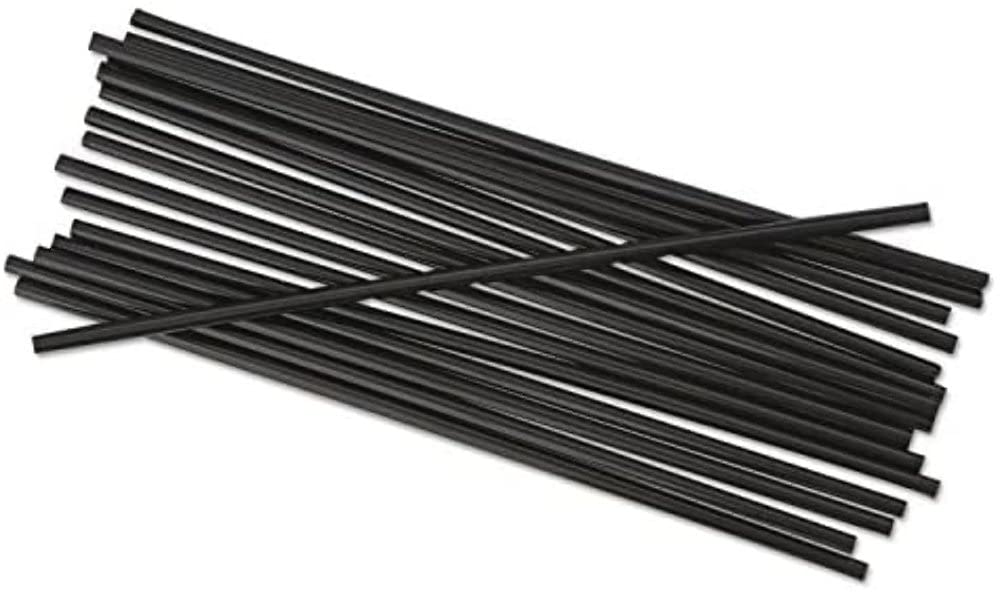 Boardwalk Stru525B10Pk Unwrapped Single-Tube Stir-Straws, 5 1/4-Inch, Black, 1000/Pack